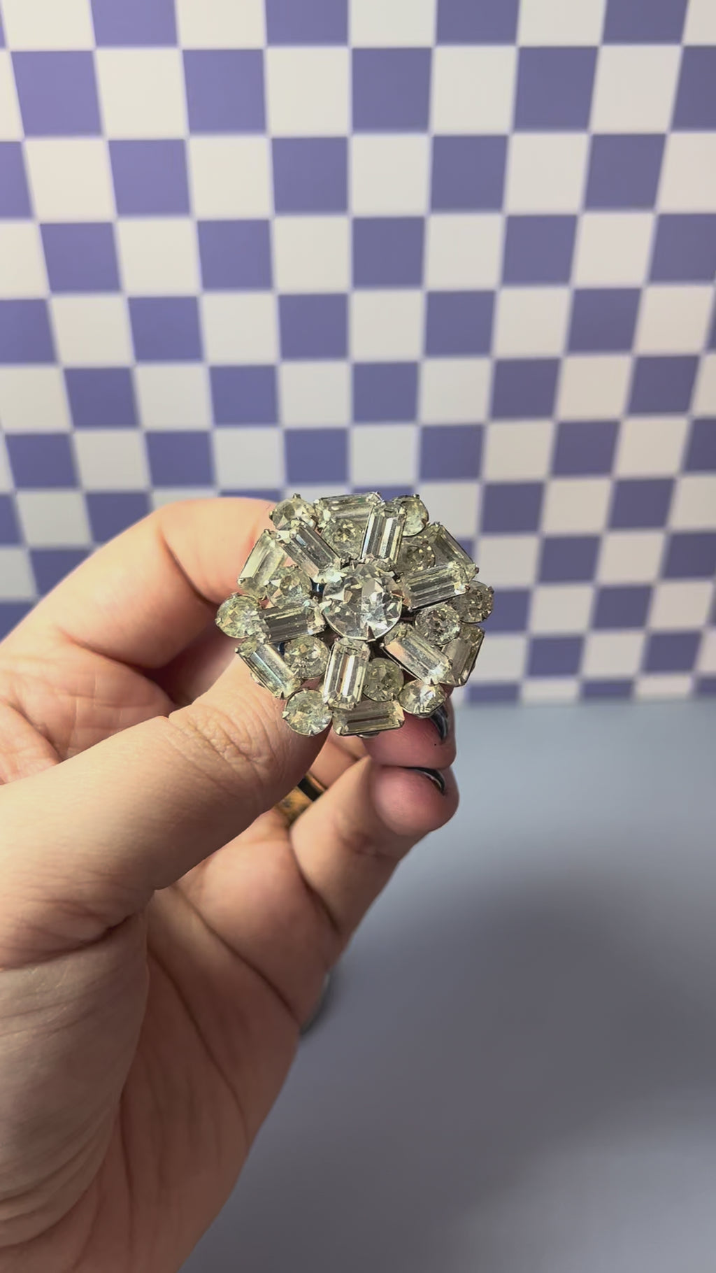 1950s Crystal Burst Brooch