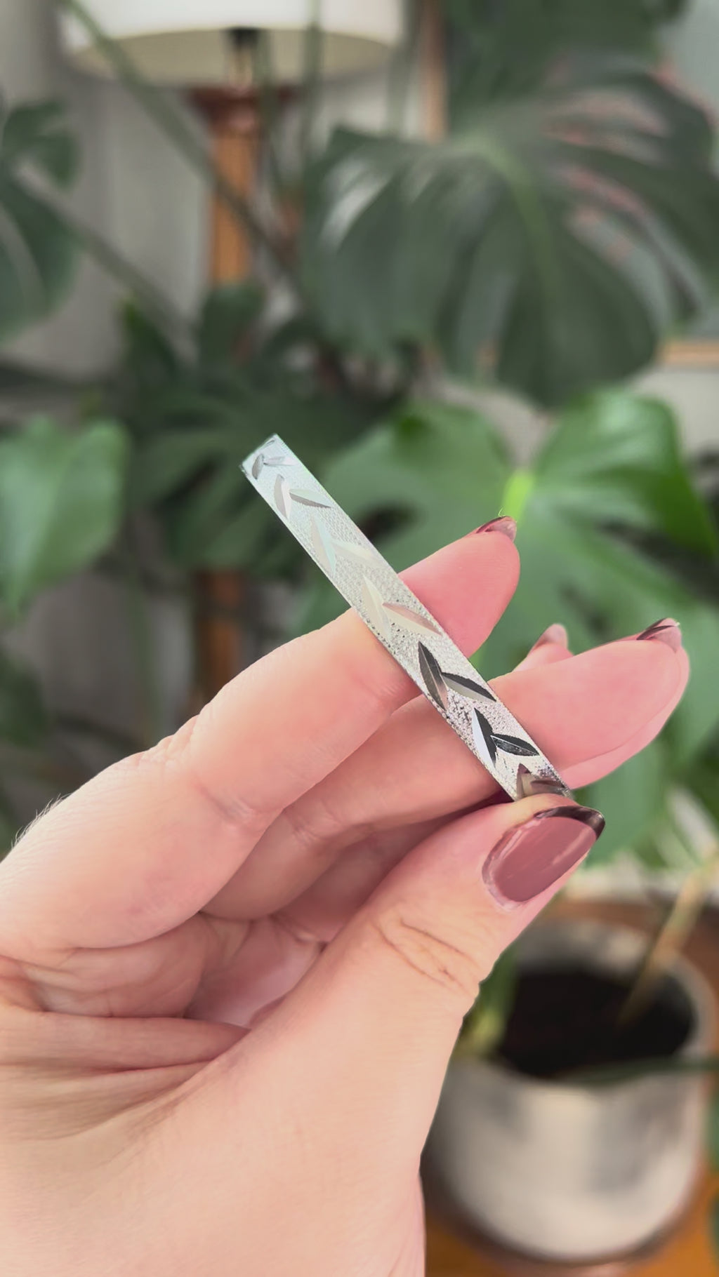 Silver Etched Bangle